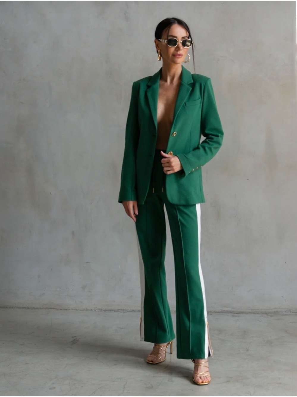Care Tucker Morrison Pantsuit Interlock Cotton Ivy Green NWOT (Size M)